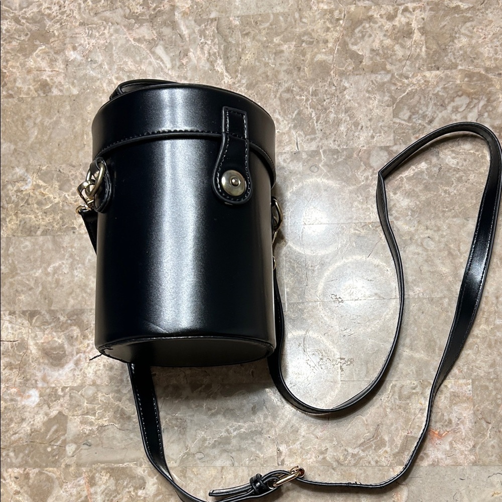 Black Cylinder Crossbody Bag